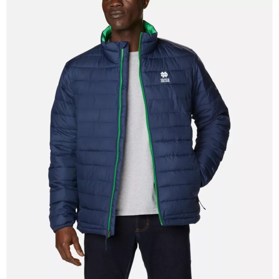 Collegiate Navy Columbia Collegiate Powder Lite Jacke Für Herren Notre Dame