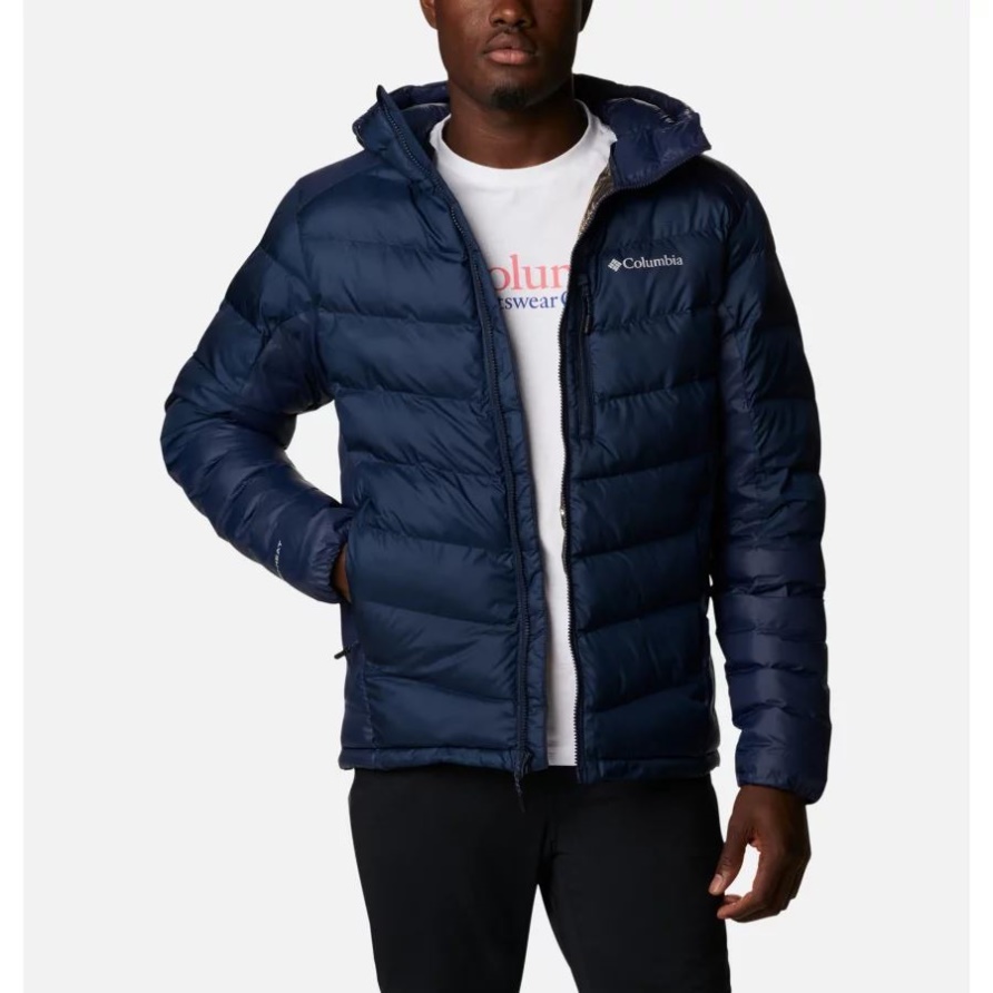 Collegiate Navy Columbia Isolierte Kapuzenjacke Mit Labyrinthschlaufe Für Herren