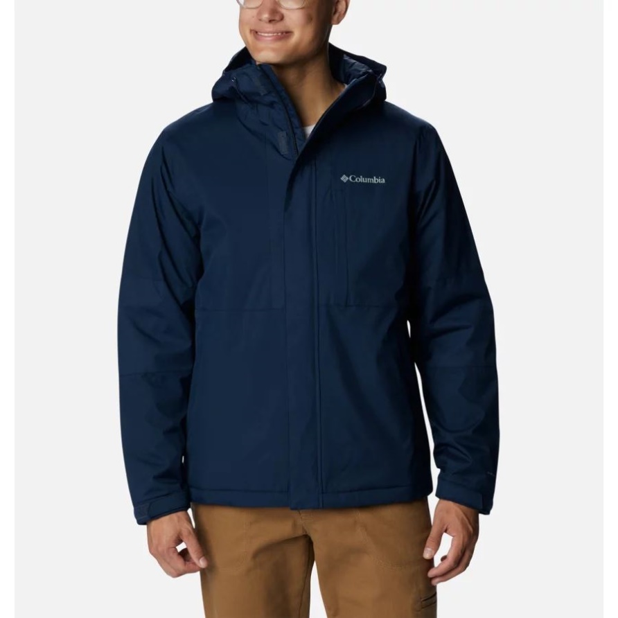 Collegiate Navy Columbia Oso Mountainhooded Isolierte Wanderjacke Für Herren