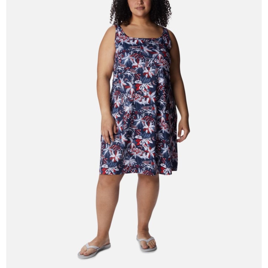 Collegiate Navy Firework Fishin' Columbia Pfg Gefrierschrank Iii Kleid Plus Größe Für Damen