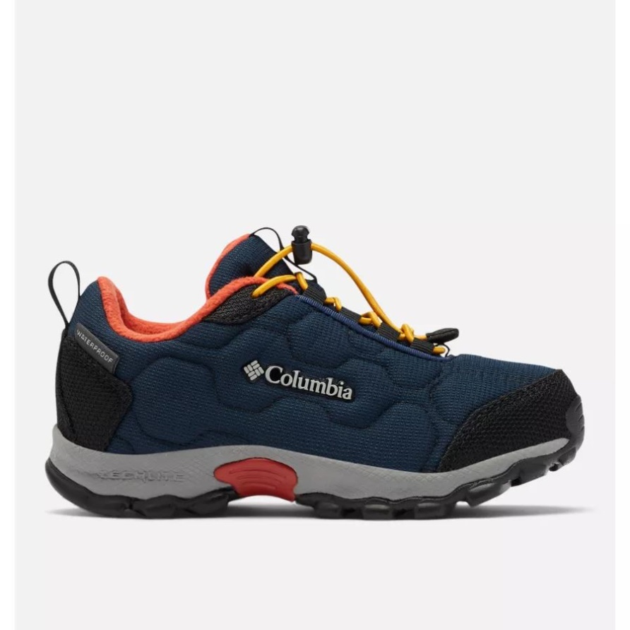 Collegiate Navy/flame Firecamp Sledder 3 Wasserdichter Schuh Für Kinder Columbia