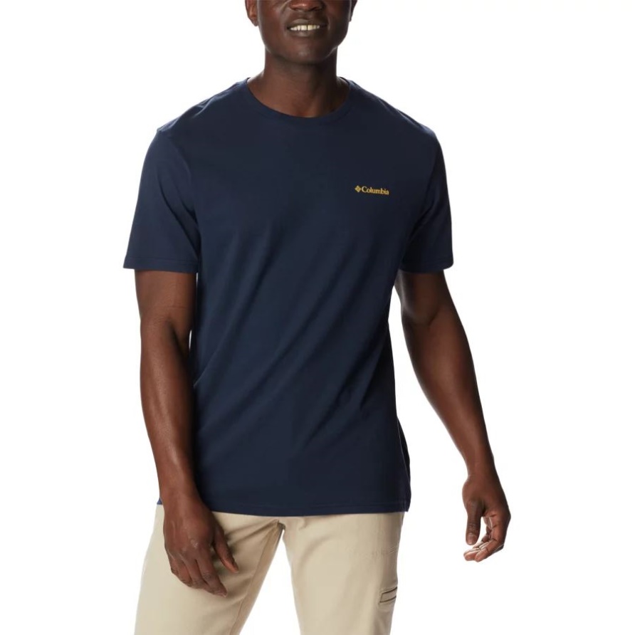Collegiate Navy/Golden Nugget Columbia Herren North Cascades T-Shirt
