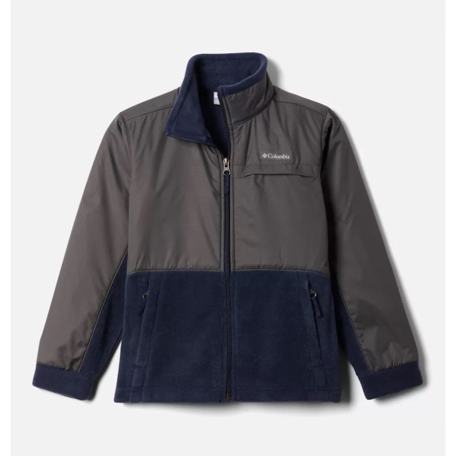 Collegiate Navy/grill Steens Mountain Overlay Fleecejacke Für Jungen Columbia