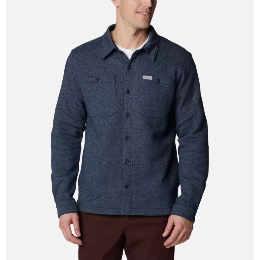 Collegiate Navy Heather/Collegiate Navy Great Hart Mountain Hemdjacke Für Herren Columbia