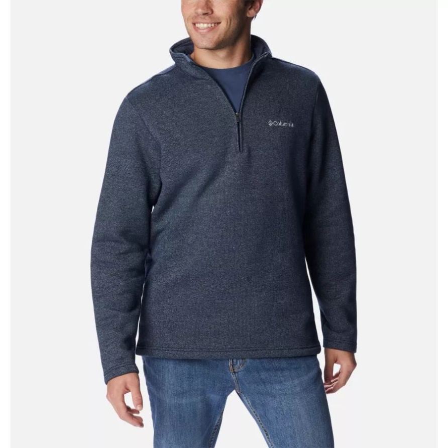 Collegiate Navy Heather Columbia Herren Great Hart Mountain III Mit Halbem Reißverschluss