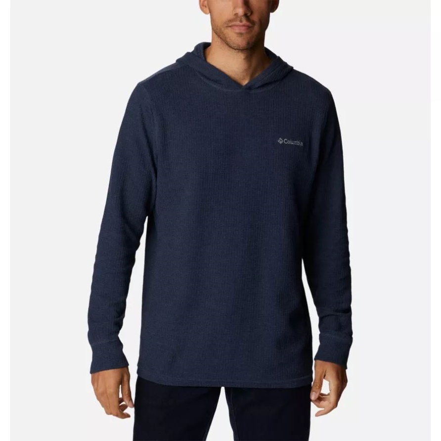 Pine Peak Waffle Hoodie Für Herren In Collegiate Navy Heather Columbia