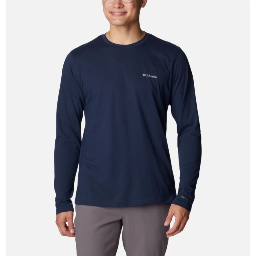 Thistletown Hills Langarm-Crew-Shirt Für Herren In Collegiate Navy Heather Columbia