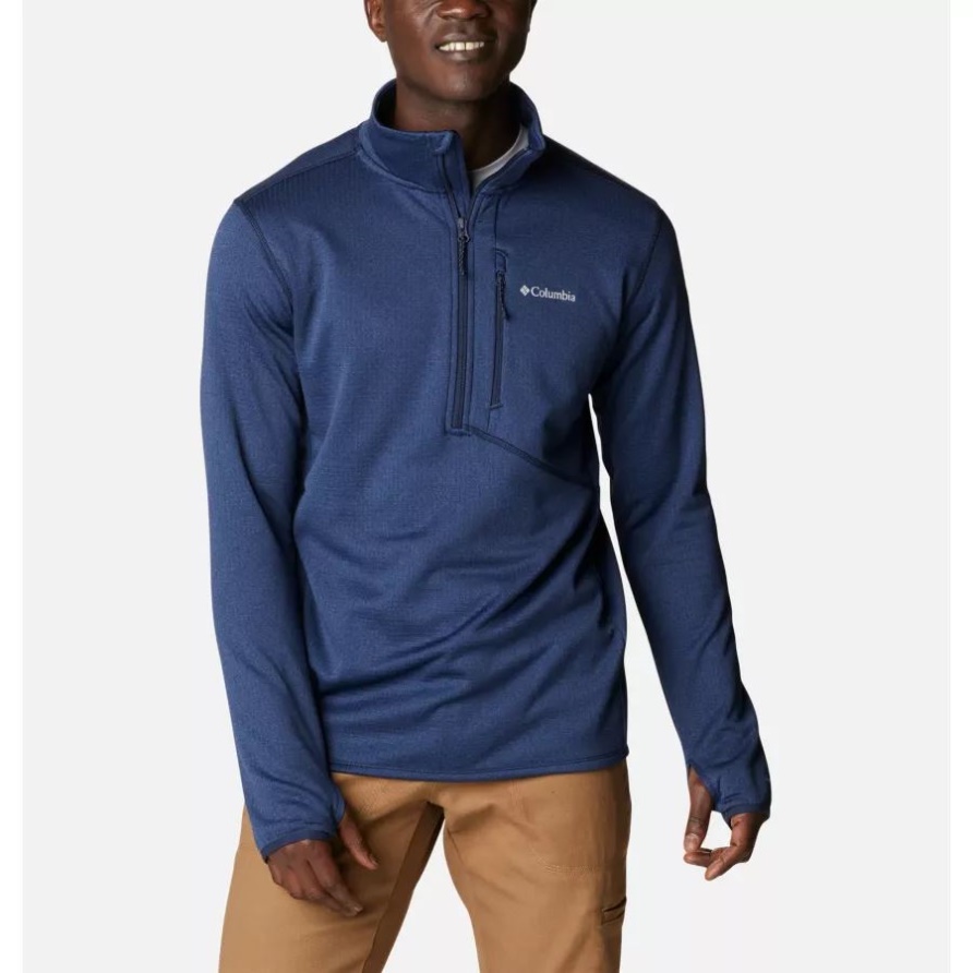 Collegiate Navy Heather Park View Fleece-Pullover Mit Halbem Reißverschluss Für Herren Columbia