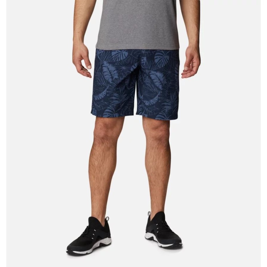 Collegiate Navy King Palms Print Herren-Shorts Mit Verwaschenem Print Columbia