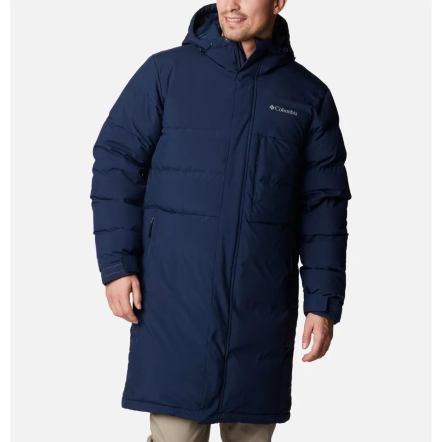 Collegiate Navy Herren Toyama Pass Lange Wasserdichte Parka Columbia Mit Kapuze Daunen