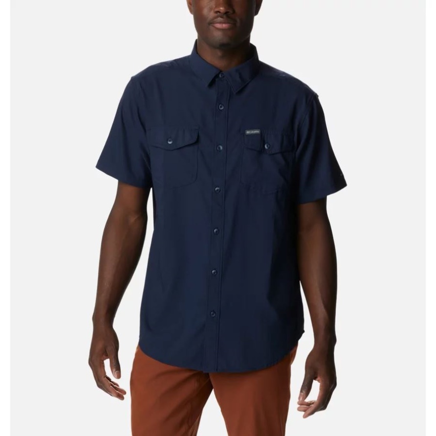 Collegiate Navy Nutzer Ii Solides Kurzarmhemd Für Herren Columbia