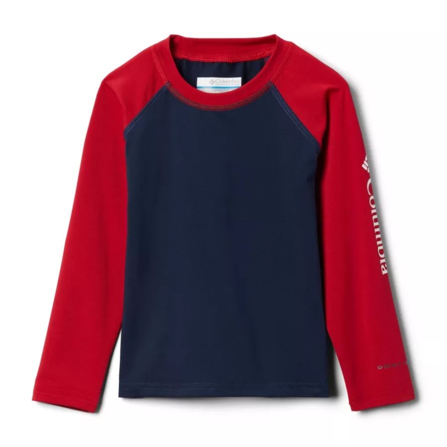 Collegiate Navy/Mountain Red Langarm-Sonnenschutzhemd Für Kleinkinder Von Columbia-Kindern