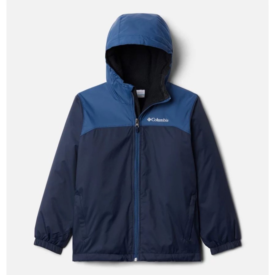 Collegiate Navy/Night Tide Glennaker Jacke Mit Sherpa-Futter Für Jungen Columbia