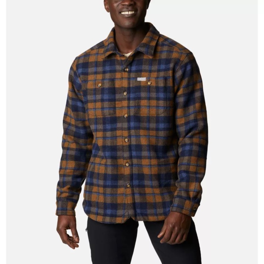 Collegiate Navy Treppenstufen Kariert Columbia Windward Robuste Hemdjacke Für Herren