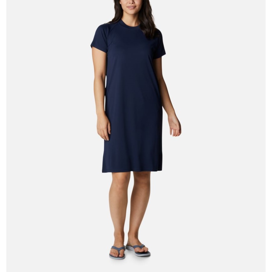 Collegiate Navy/weiß Logo Columbia Frauen Pfg Tidal T-kleid
