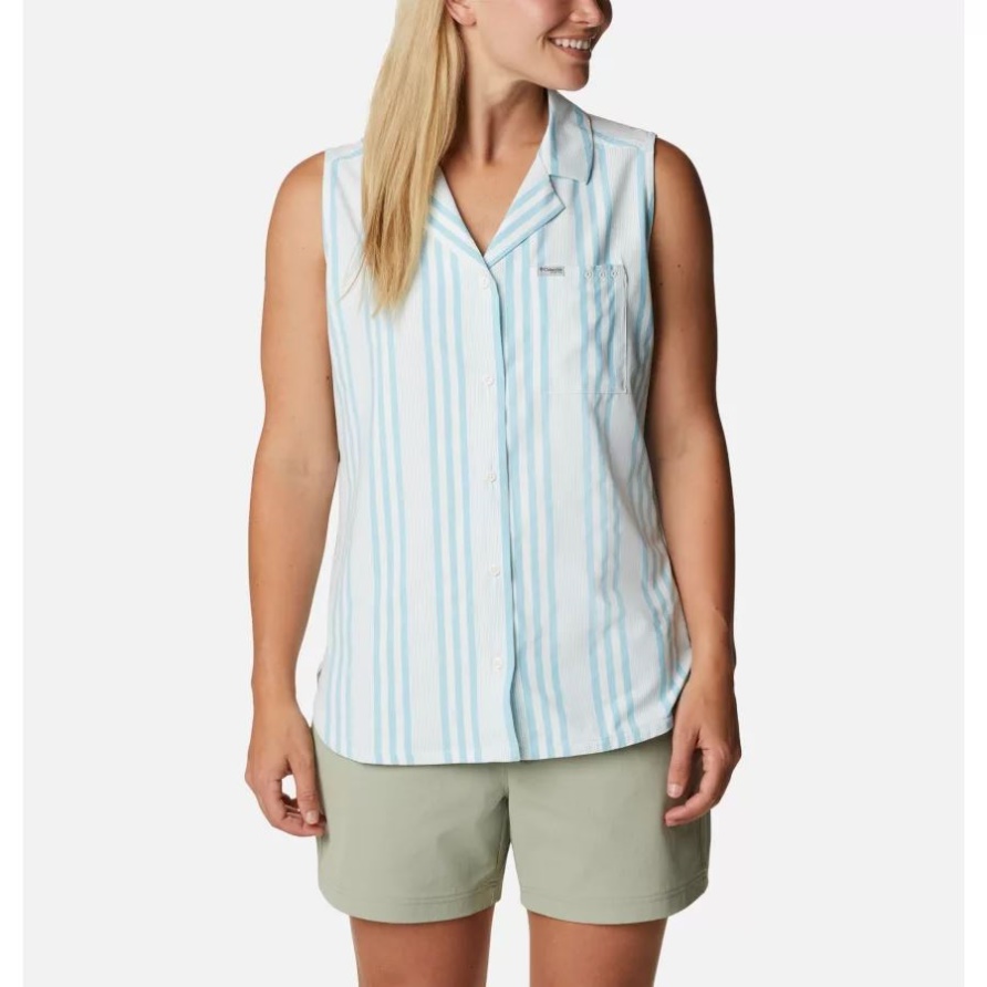 Columbia Atoll Stripe Women's Sun Drifter Gewebtes ärmelloses Shirt