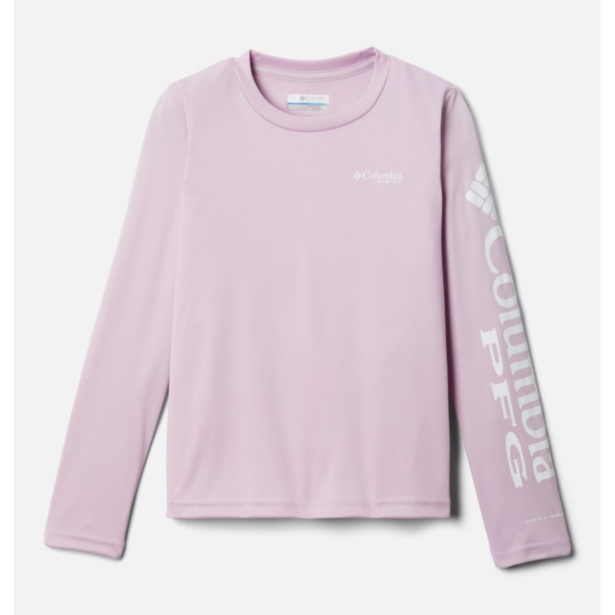 Columbia Aura/weißes Logo Mädchen Pfg Gezeiten Langarm T-shirt