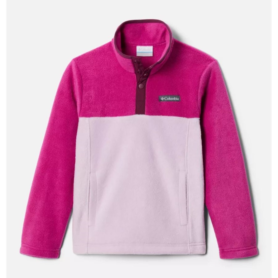 Columbia Aura/wild Fuchsia Steens Mountain1/4 Druckknopf-fleecepullover Für Mädchen