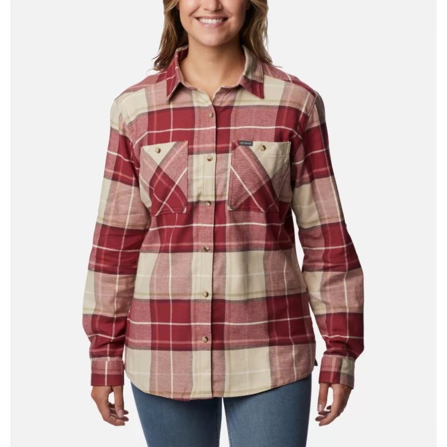 Columbia Beach Boyfriend Tartan Damen Clay Hills Stretch Flanellhemd