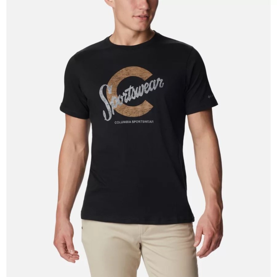 Columbia Black/c Sportswear 2 Lässiges T-shirt Aus Bio-baumwolle Mit Csc-grafik Für Herren