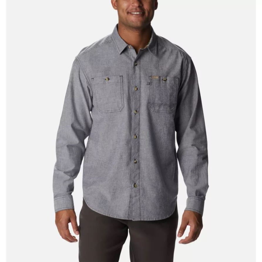 Columbia Black Chambray Herren Phg Sharptail Stretch Chambray Langarmhemd