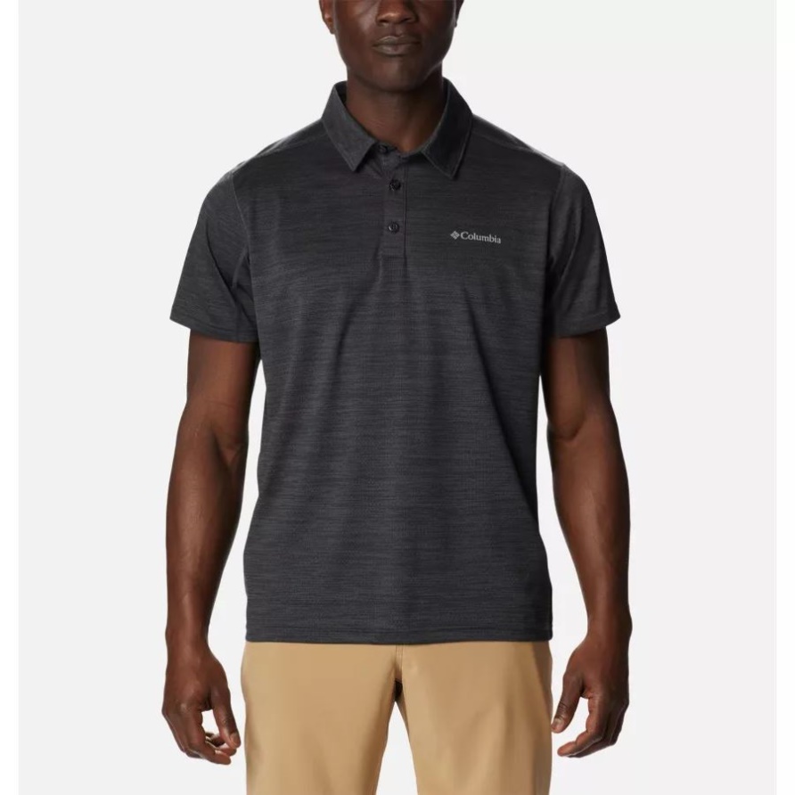 Columbia Black Heather Alpine Chill Zero Poloshirt Für Herren