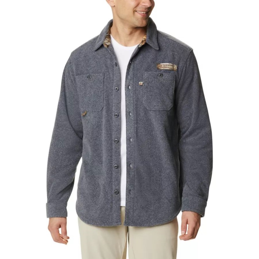 Columbia Schwarz Meliert Phg Bucktail-fleece-überhemd Für Herren