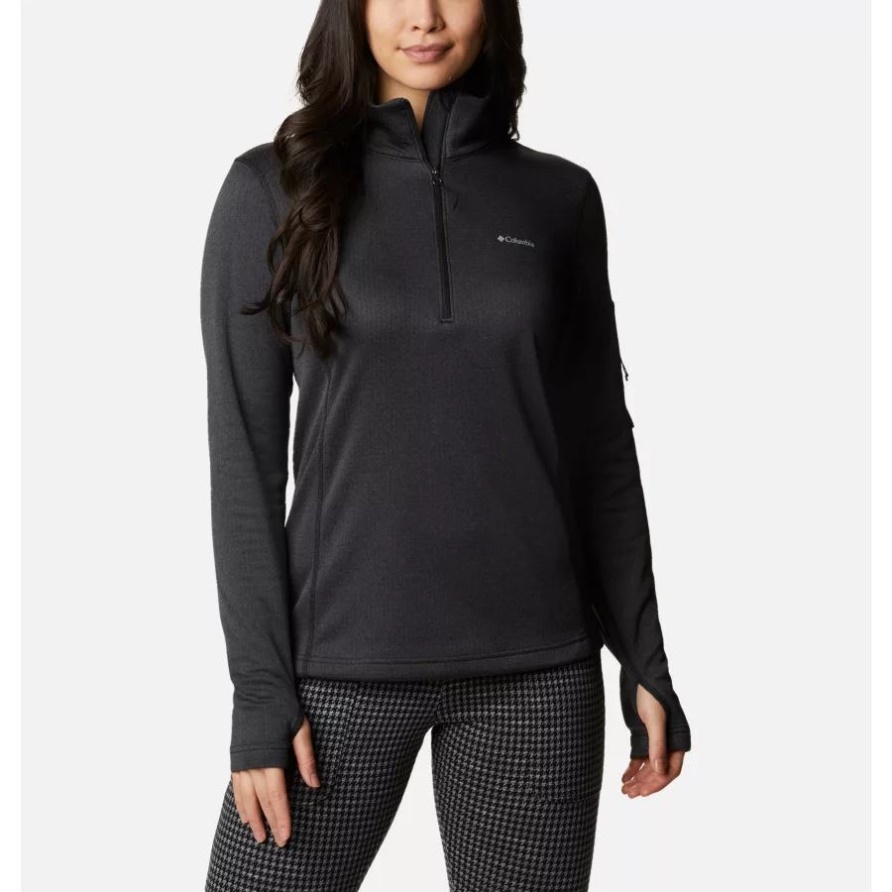 Columbia Schwarz Meliert Damen Park View Fleece Mit Halbem Reißverschluss