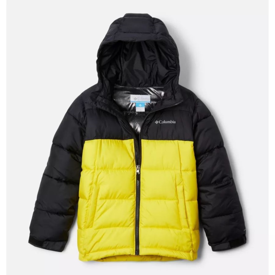 Columbia Schwarz/laser Zitrone Jugendliche Pike Lake Isolierte Pufferjacke