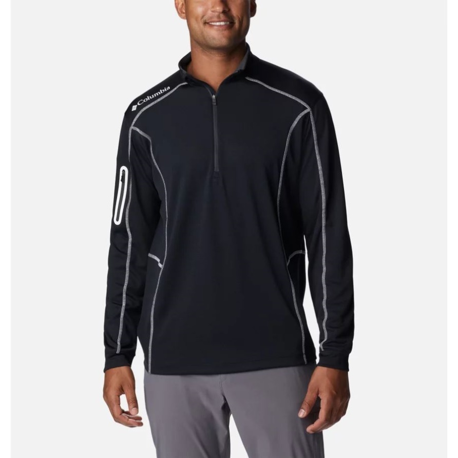 Columbia Black Omni-Wick-Shotgun-Pullover Mit Halbem Reißverschluss Für Herren