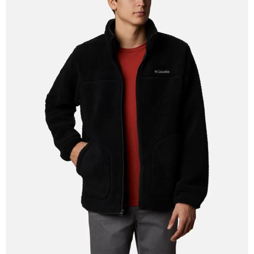 Columbia Black Robuste Ridge II Sherpa-Fleecejacke Mit Durchgehendem Reißverschluss Für Herren