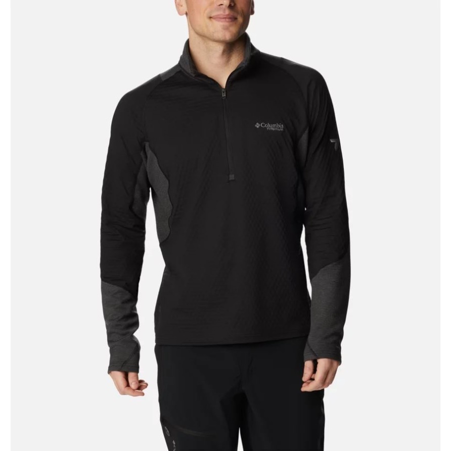 Columbia Black Titan Pass Helix Baselayer Mit Halbem Reißverschluss Für Herren