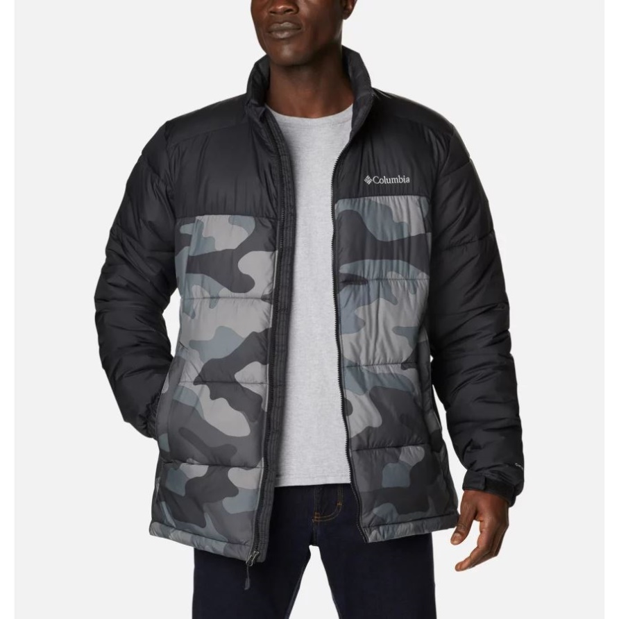 Columbia Black Mod Camo Print/schwarze Isolierte Jacke In Pike Lake Für Herren