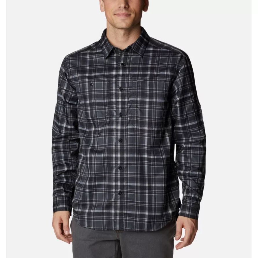 Columbia Black Multi Kariertes Herren-silver Ridge Utility Lite Kariertes Langarmhemd
