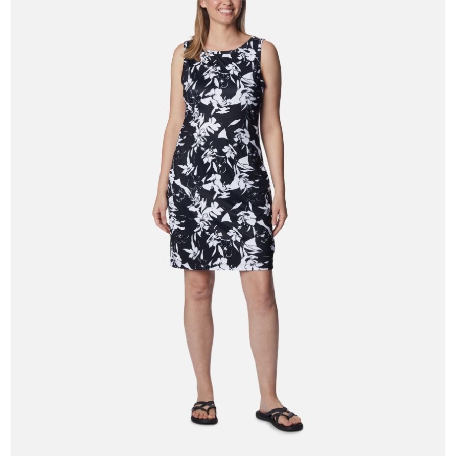Columbia Black/Pop Flora Damenkleid Mit Chill-River-Print