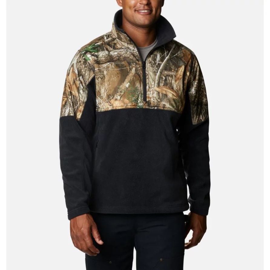 Columbia Black/rt Edge Phg-fleece-overlay-pullover Mit 1/4-reißverschluss Für Herren