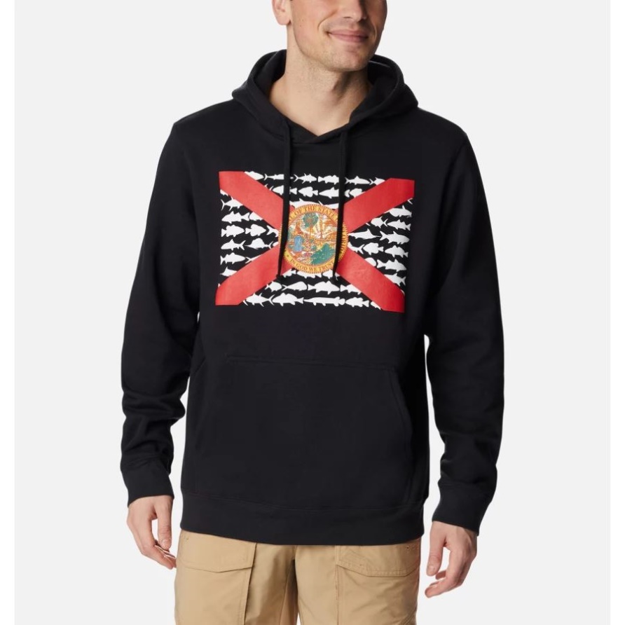 Columbia Schwarz/rot Funken Florida Männer Pfg Fischflagge Ii Hoodie