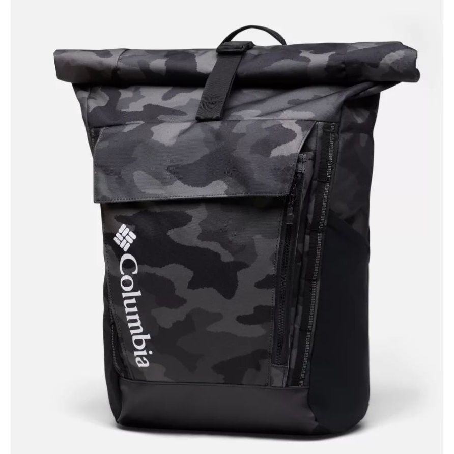 Columbia Black Trad Camo Unisex-Transport II 27-l-Rolltop-Rucksack