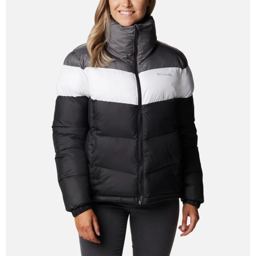 Columbia Schwarz/weiß/stadtgraue Puffect-Colourblock-Jacke Für Damen