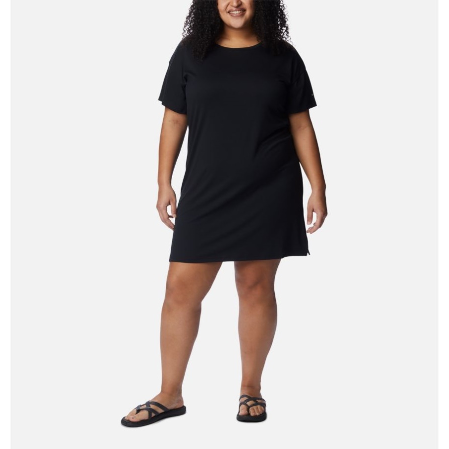 Columbia Black Jederzeit Strick T-shirt Damenkleid Plus Größe