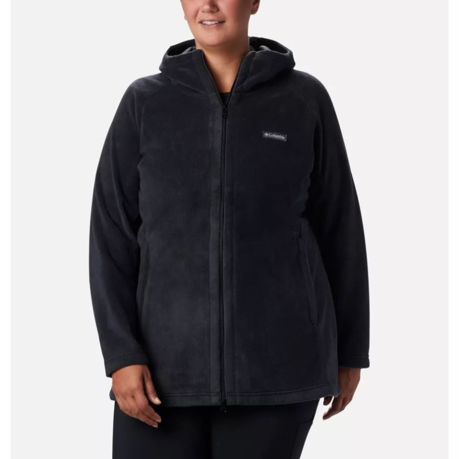 Columbia Black Benton Springs II Langer Hoodie Für Damen In Übergröße