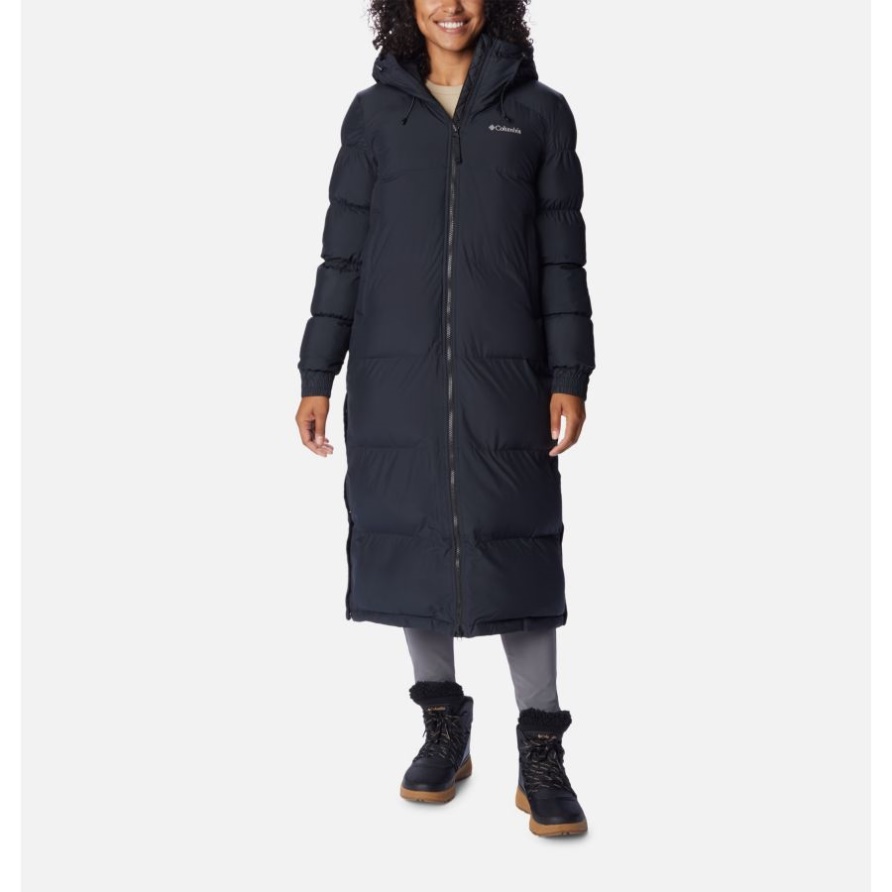 Columbia Black Pike Lake Isolierte, Lange Pufferjacke Mit Kapuze Für Damen