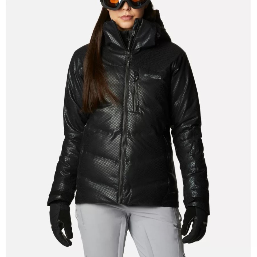 Columbia Black Puderfass Schwarze Dot Daunenjacke Für Damen