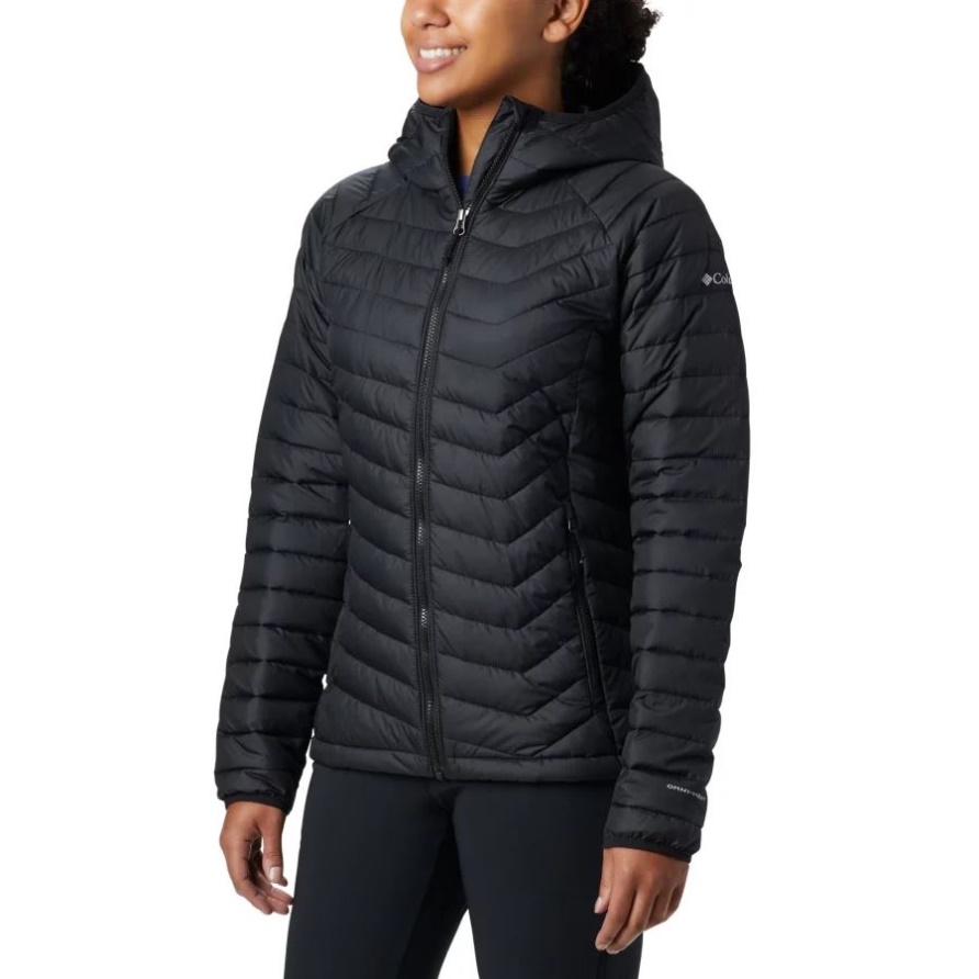 Columbia Black Puder Lite Isolierte Kapuzenjacke Für Damen
