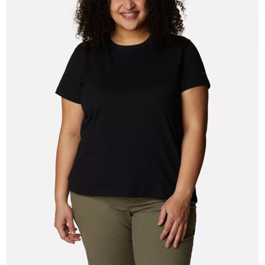 Columbia Black Damen-sapphire Point Kurzarmshirt Plus Größe