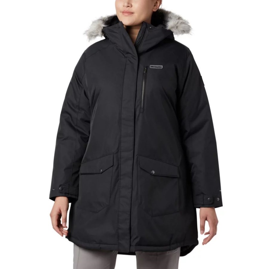Columbia Black Suttle Mountain Lange Isolierte Jacke Für Damen Plus Größe
