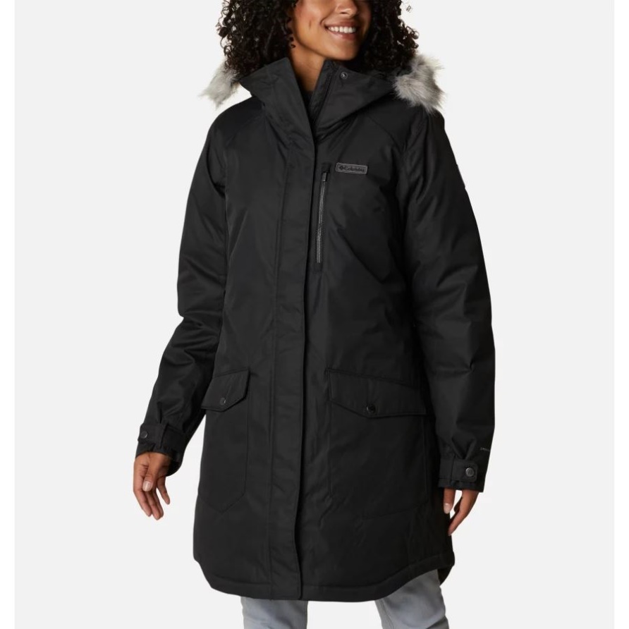 Columbia Black Suttle Mountain Lange Isolierte Jacke Für Damen