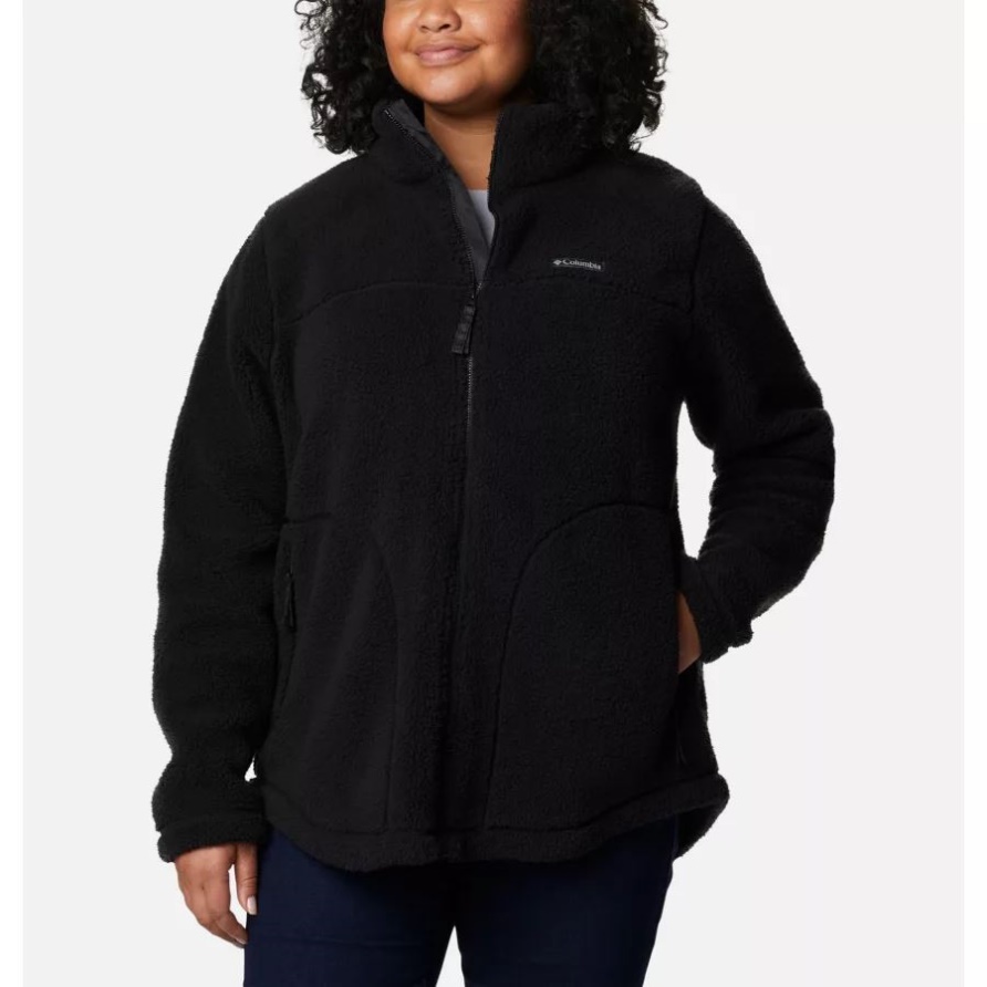 Columbia Black West Bend Fleecejacke Mit Durchgehendem Reißverschluss Für Damen In Übergröße