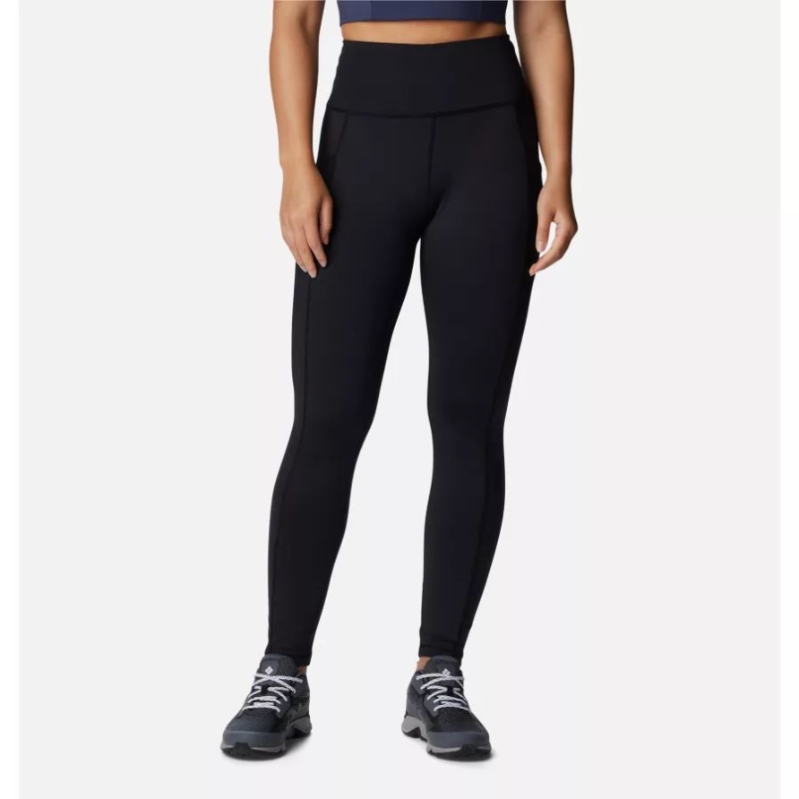 Columbia Schwarze Damen-Leggings Mit Hohem Bund Und Windgates