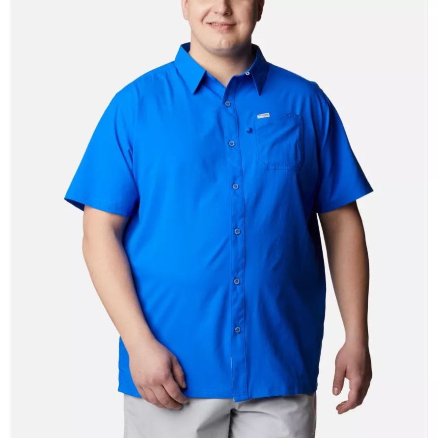 Columbia Blue Macaw Männer Pfg Slack Tide Camp Shirt Groß